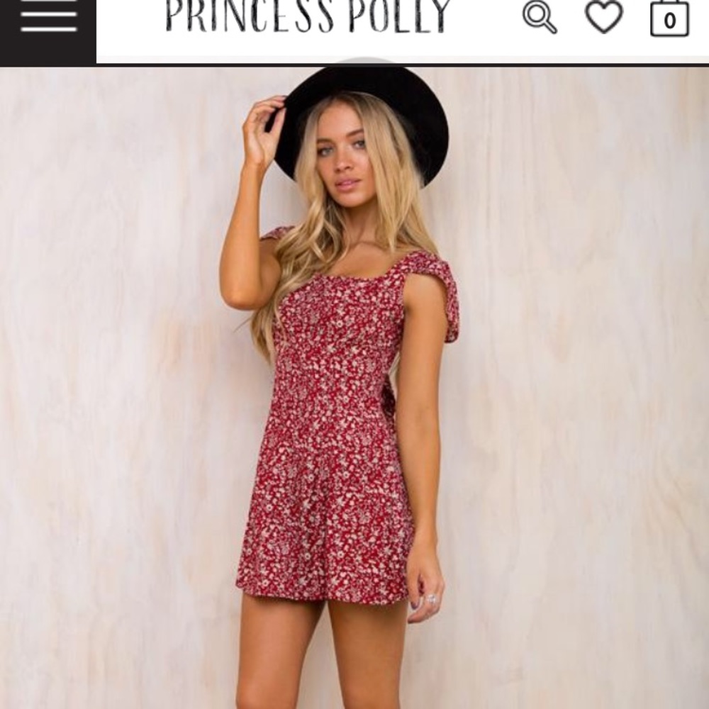 Princess Polly Red Floral Dress🌹❤️